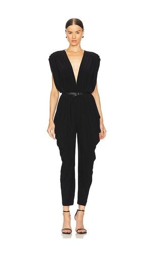 Square sleeve waterfall jumpsuit en color talla M en - Black. Talla M (también en S, XS, XXS) - Norma Kamali - Modalova