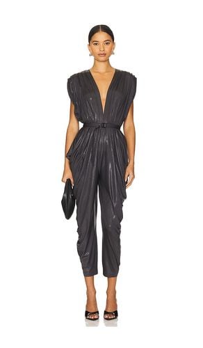 Square sleeve waterfall jumpsuit en color talla L en - . Talla L (también en S, XS, XXS) - Norma Kamali - Modalova