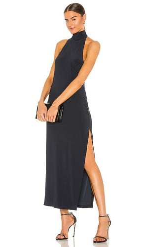 Halter Turtle Side Slit Gown in Navy. - size L (also in M, S, XL, XS) - Norma Kamali - Modalova