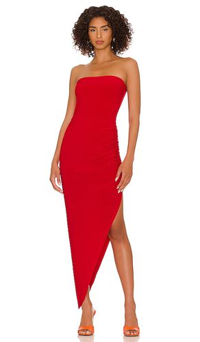 Vestido largo side drape en color rojo talla L en - Red. Talla L (también en M, XL) - Norma Kamali - Modalova