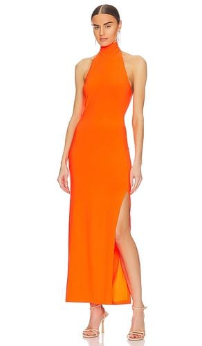 Halter Turtleneck Gown in Orange. - size L (also in S, XL) - Norma Kamali - Modalova