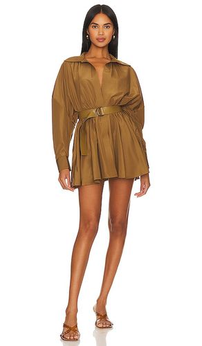 Oversized Shirt Flared Mini Dress in Tan. - size M (also in S) - Norma Kamali - Modalova