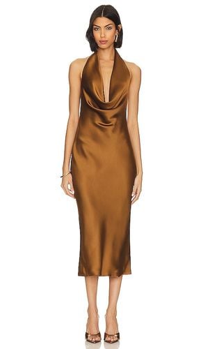 Halter Drape Midi Dress in Brown. - size L (also in M, S, XS, XXS) - Norma Kamali - Modalova