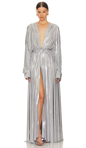 Vestido largo super oversized en color metálico talla M en - Metallic Silver. Talla M (también en S) - Norma Kamali - Modalova