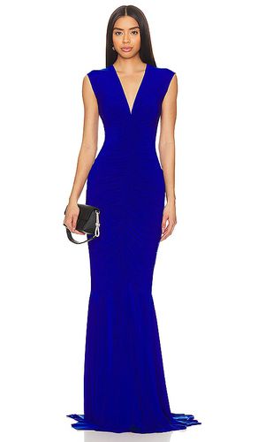 Sleeveless Deep V Neck Shirred Front Fishtail Gown in Royal. - size M (also in S, XS, XXS) - Norma Kamali - Modalova