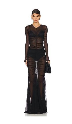 Long Sleeve V Neck Shirred Front Fishtail Gown in . Size XS. Also in XXS - Norma Kamali - Modalova