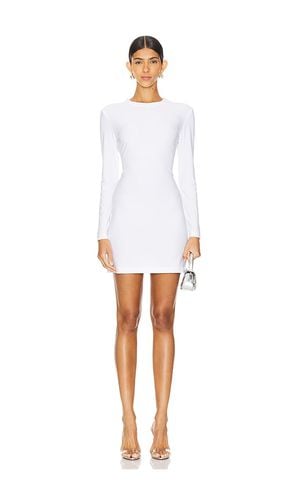 Long Sleeve Crewneck Mini Dress in White. - size M (also in S, XS) - Norma Kamali - Modalova