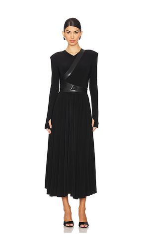 Long Sleeve Shoulder Pad V Neck Flared Dress in . Size M, S, XS, XXS - Norma Kamali - Modalova