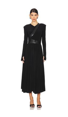 Long Sleeve Shoulder Pad V Neck Flared Dress in . Size XXS - Norma Kamali - Modalova