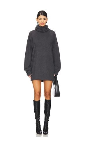 Oversized Raglan Sleeve Turtleneck Mini Dress in Grey. - size M (also in S, XS) - Norma Kamali - Modalova