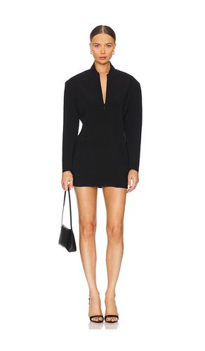 Oversized long sleeve shoulder pad front zip mini dress in color size S (also in M) - Norma Kamali - Modalova