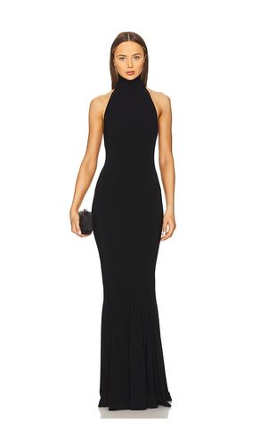 Halter fishtail gown en color talla L en - Black. Talla L (también en M, S, XS, XXS) - Norma Kamali - Modalova