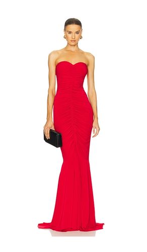 X REVOLVE Strapless Shirred Front Fishtail Gown in Red. - size L (also in M, S, XS) - Norma Kamali - Modalova