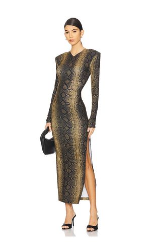 Long Sleeve Shoulder Pad Side Slit Gown in . Size M, S, XL - Norma Kamali - Modalova