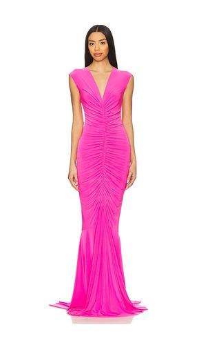 X REVOLVE Sleeveless Deep V Neck Shirred Front Fishtail Gown in . Size M. Also in S - Norma Kamali - Modalova