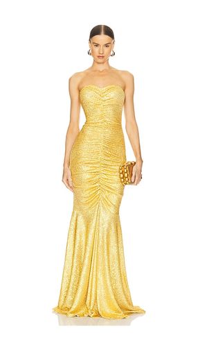 Strapless Fishtail Gown in Metallic Gold. - size L (also in M, S) - Norma Kamali - Modalova