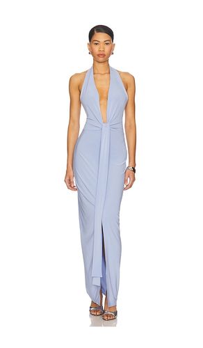 X REVOLVE Tie Front Halter Gown in Baby Blue. - size L (also in M, S, XL) - Norma Kamali - Modalova