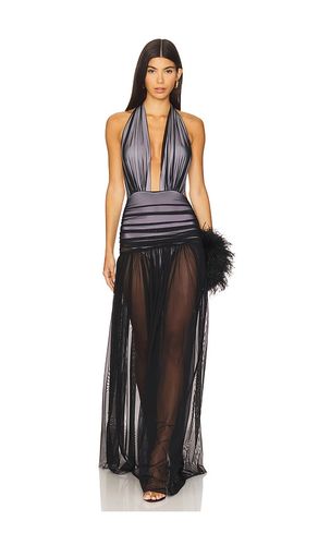 Halter Shirred Gown in ,Charcoal. - size L (also in M, S, XL) - Norma Kamali - Modalova