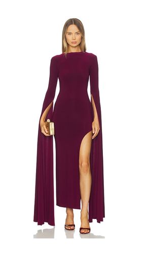 Open Back Ribbon Sleeve Wide Slit Gown in Purple. - size M (also in S, XS) - Norma Kamali - Modalova