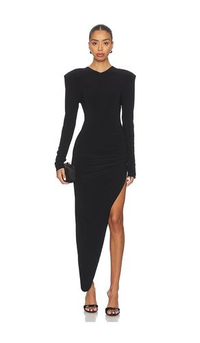 Long Sleeve Shoulder Pad V Neck Side Drape Gown in . Size S. Also in L - Norma Kamali - Modalova