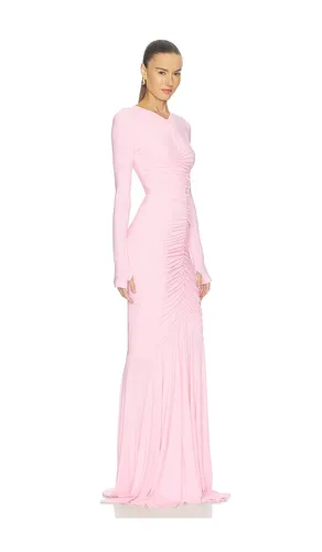 Long Sleeve V Neck Shirred Front Fishtail Gown in . Size L. Also in S - Norma Kamali - Modalova