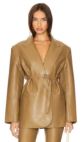 Oversized single breasted jacket en color bronce talla L en - Tan. Talla L (también en M, S, XL, XS) - Norma Kamali - Modalova