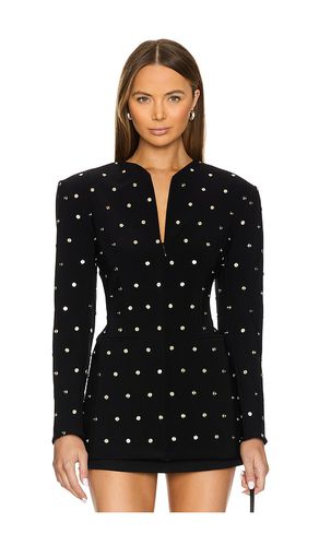 Long Sleeve Shoulder Pad V Neck Zip Front Jacket in . Taglia XS - Norma Kamali - Modalova