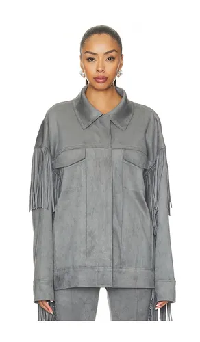 Fringe Oversized Jean Jacket in Grey. - size L (also in M, S, XL, XS) - Norma Kamali - Modalova