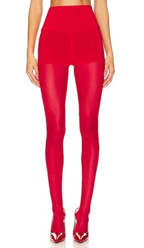 X REVOLVE Legging Mesh Bottom Footsie in Red. - size S (also in XS, XXS) - Norma Kamali - Modalova