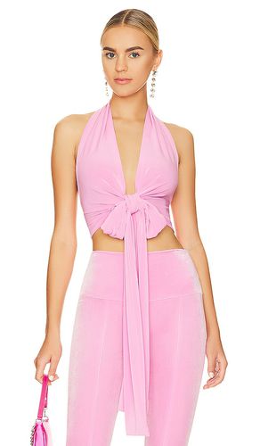 Halter wrap top en color rosado talla L en - Pink. Talla L (también en M, S, XL) - Norma Kamali - Modalova