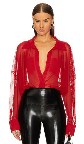 Body super oversized shirt en color rojo talla L en - Red. Talla L (también en M, S, XL, XS, XXS) - Norma Kamali - Modalova