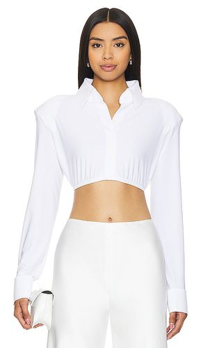 Cropped Shirt With Shoulder Pads in . Taglia L - Norma Kamali - Modalova