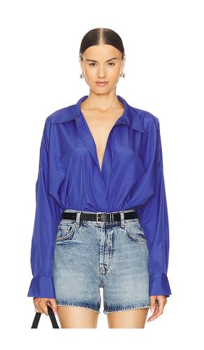 Body super oversized boyfriend shirt en color azul talla L en - Blue. Talla L (también en M, S, XL, XS, XXS) - Norma Kamali - Modalova