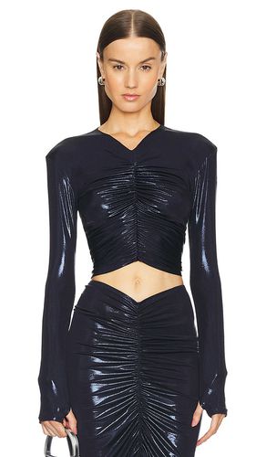 Long Sleeve V Neck Shirred Front Top in . Taglia XS, XXS - Norma Kamali - Modalova