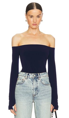 Long sleeve off shoulder top en color azul marino talla L en - Navy. Talla L (también en XS, XXS) - Norma Kamali - Modalova