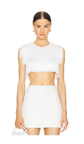 Camiseta midriff sleeveless fringe en color blanco talla L en - White. Talla L (también en M, S, XL, XS, XXS) - Norma Kamali - Modalova