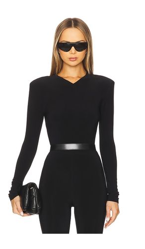 Long Sleeve Shoulder Pad V Neck Top in . Size L. Also in M, S, XS, XXS - Norma Kamali - Modalova