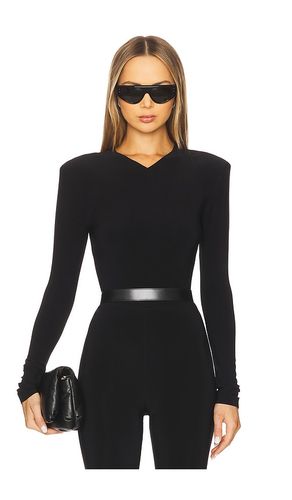 Long Sleeve Shoulder Pad V Neck Top in . Size M, S - Norma Kamali - Modalova