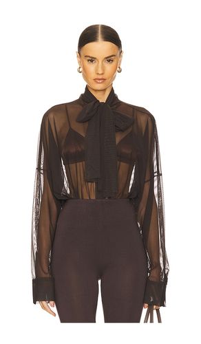 Super Oversized Bf Shirt Bodysuit in Brown. - size M (also in XL, XXS) - Norma Kamali - Modalova