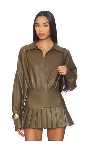 Super Oversized Boyfriend Shirt Bodysuit in Dark Green. - size S (also in XS) - Norma Kamali - Modalova