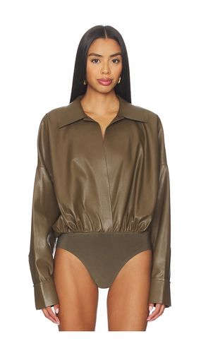 Super Oversized Boyfriend Shirt Bodysuit in Dark Green. - size M (also in S) - Norma Kamali - Modalova