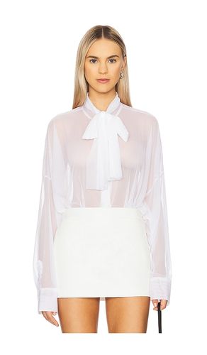 X REVOLVE Oversized Boyfriend Neck Shirt Bodysuit in White. - size L (also in M, S, XL) - Norma Kamali - Modalova