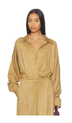Super oversized boyfriend shirt bodysuit in color tan size S (also in M) - Norma Kamali - Modalova