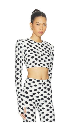 Cropped Long Sleeve Shoulder Pad Top in ,. Size M. Also in S, XL, XS - Norma Kamali - Modalova