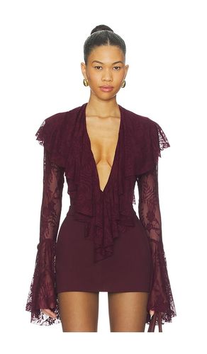 Long Sleeve Deep V Ruffle Bodysuit in . Size S. Also in XS - Norma Kamali - Modalova