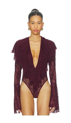 Long Sleeve Deep V Ruffle Bodysuit in . Size S. Also in XS, XXS - Norma Kamali - Modalova