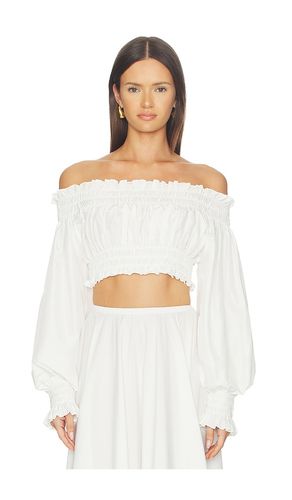 Long Sleeve Peasant Cropped Top in White. - size S (also in XS, XXS) - Norma Kamali - Modalova