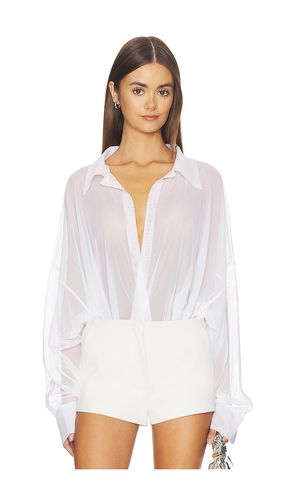 Super Oversized Boyfriend Shirt Bodysuit in White. - size L (also in M, S, XL, XXS) - Norma Kamali - Modalova