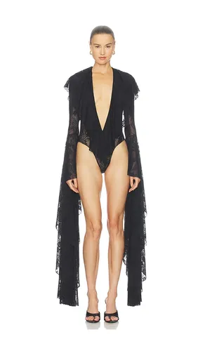 Xl Sleeve Deep V Ruffle Bodysuit in . - size L (also in M, XL, XS) - Norma Kamali - Modalova