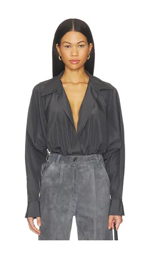 Oversized Neck Bodysuit in Grey. - size XXS (also in XS, S, M, XL) - Norma Kamali - Modalova